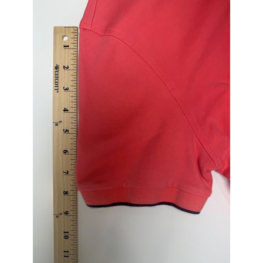 Nautica Mens Coral Pink Short Sleeve Cotton Polo Shirt Navy Tipping Size M - Picture 5 of 9